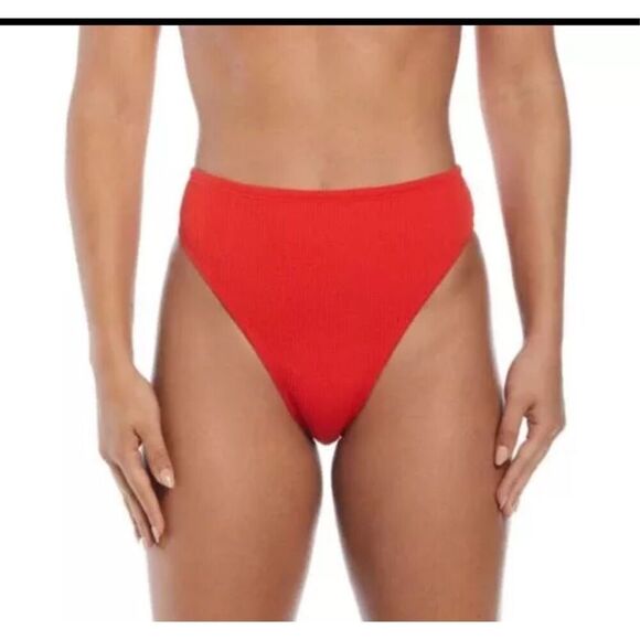 Nike Women's High-Waisted Bikini Swim Bottom Light Crimson Medium - Picture 1 of 5
